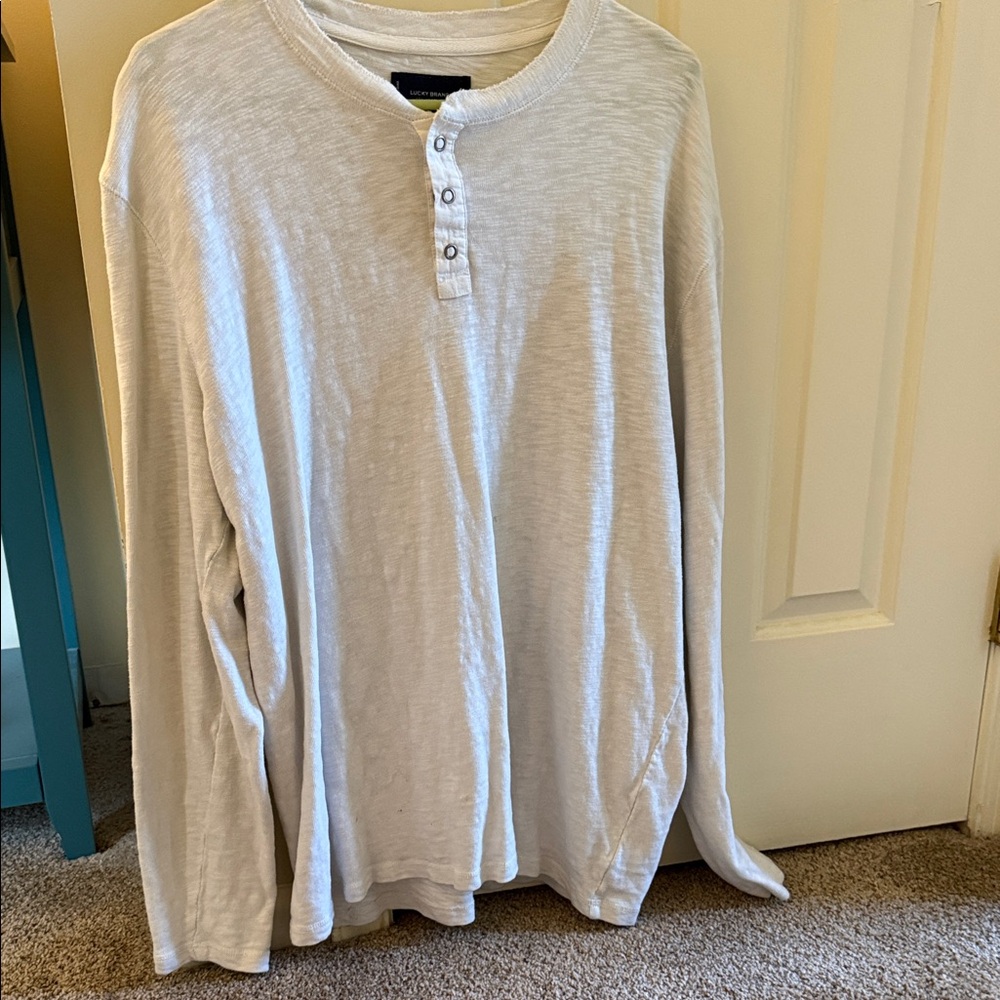 Lucky Brand Cream Henley Shirt